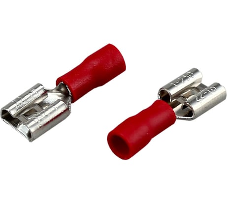 Плоская изолированная клемма REXANT РПи-м 1,5-(6,3) гнездо - 7,4 мм 0,5-1,5 мм2 красная 10 шт 06-0387-A