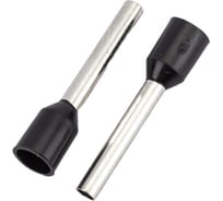 Наконечник-гильза HLT Ншви 1.5 мм2 с изолированным фланцем черый Е1512 L=12мм упаковка 100 шт 084-04-34,084-04-034 4670042794081