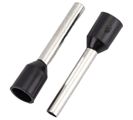 Наконечник-гильза HLT Ншви 1.5 мм2 с изолированным фланцем черый Е1512 L=12мм упаковка 100 шт 084-04-34,084-04-034 4670042794081