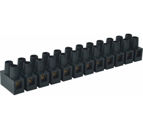 Клеммная колодка iTOK  ВК02 (TYP210), Полиамид 6, HF, 1,0-2,5мм, 12 пар, 24А, 400В, Черный, (упаковка 2 шт) i-VK02-12-24-400-2-B 1