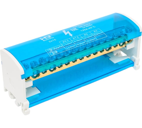 Шина на DIN-рейку в корпусе кросс-модуль HLT 2x15 L+PEN 081-06-03/081-06-003 4670042790243