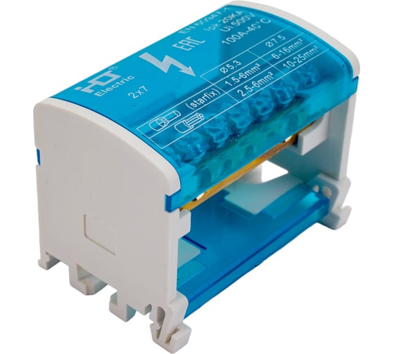 Шина на DIN-рейку в корпусе кросс-модуль HLT 2x7 L+PEN 081-06-01/081-06-001 4670042790229