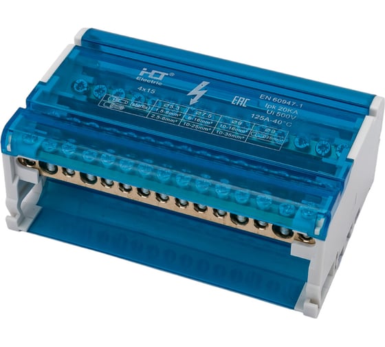Шина на DIN-рейку в корпусе кросс-модуль HLT 4x15 3L+PEN 081-06-06/081-06-006 4670042790274