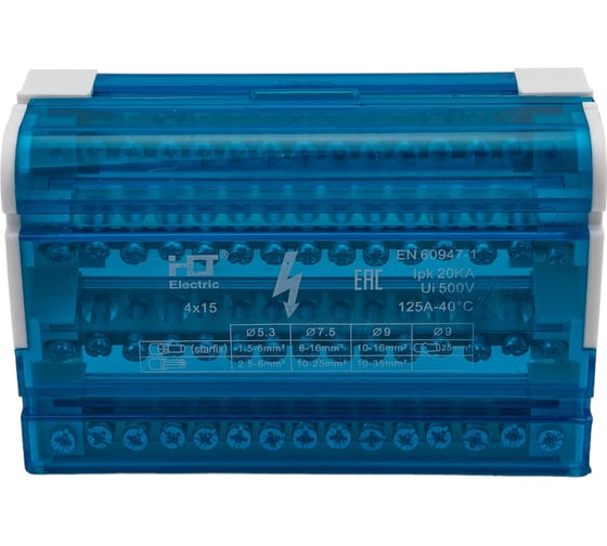 Шина на DIN-рейку в корпусе кросс-модуль HLT 4x15 3L+PEN 081-06-06/081-06-006 4670042790274