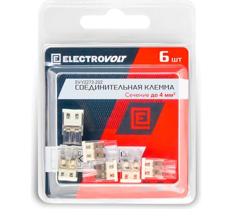 Компактная 2-проводная клемма ELECTROVOLT 2273-202 6 штук/упаковка EV-Y2273-202_6