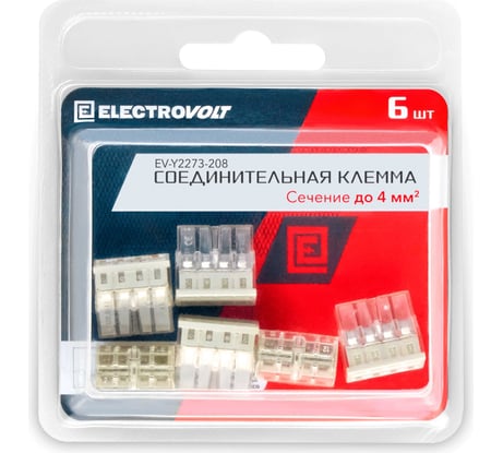 Компактная 8-проводная клемма ELECTROVOLT 2273-208 6 штук/упаковка EV-Y2273-208_6