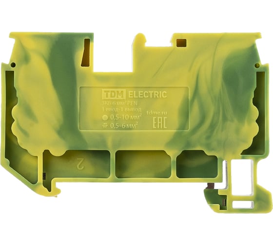 Безвинтовой клеммный зажим TDM ELECTRIC ЗКБ PEN быстрого зажима, 6 кв. мм (Ph-C PT 6-PE) SQ0822-0172