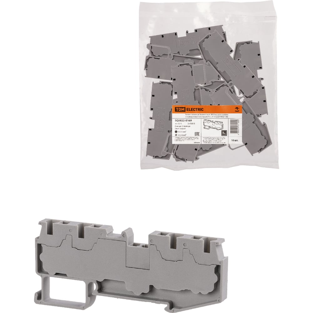 Безвинтовой клеммный зажим TDM ЗКБ быстрого зажима, 4 вывода SQ0822 ...