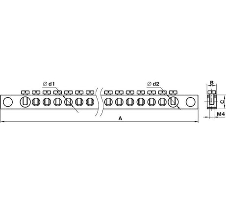 Нулевая шина 6х9, 8/1 IEK YNN10-08-100
