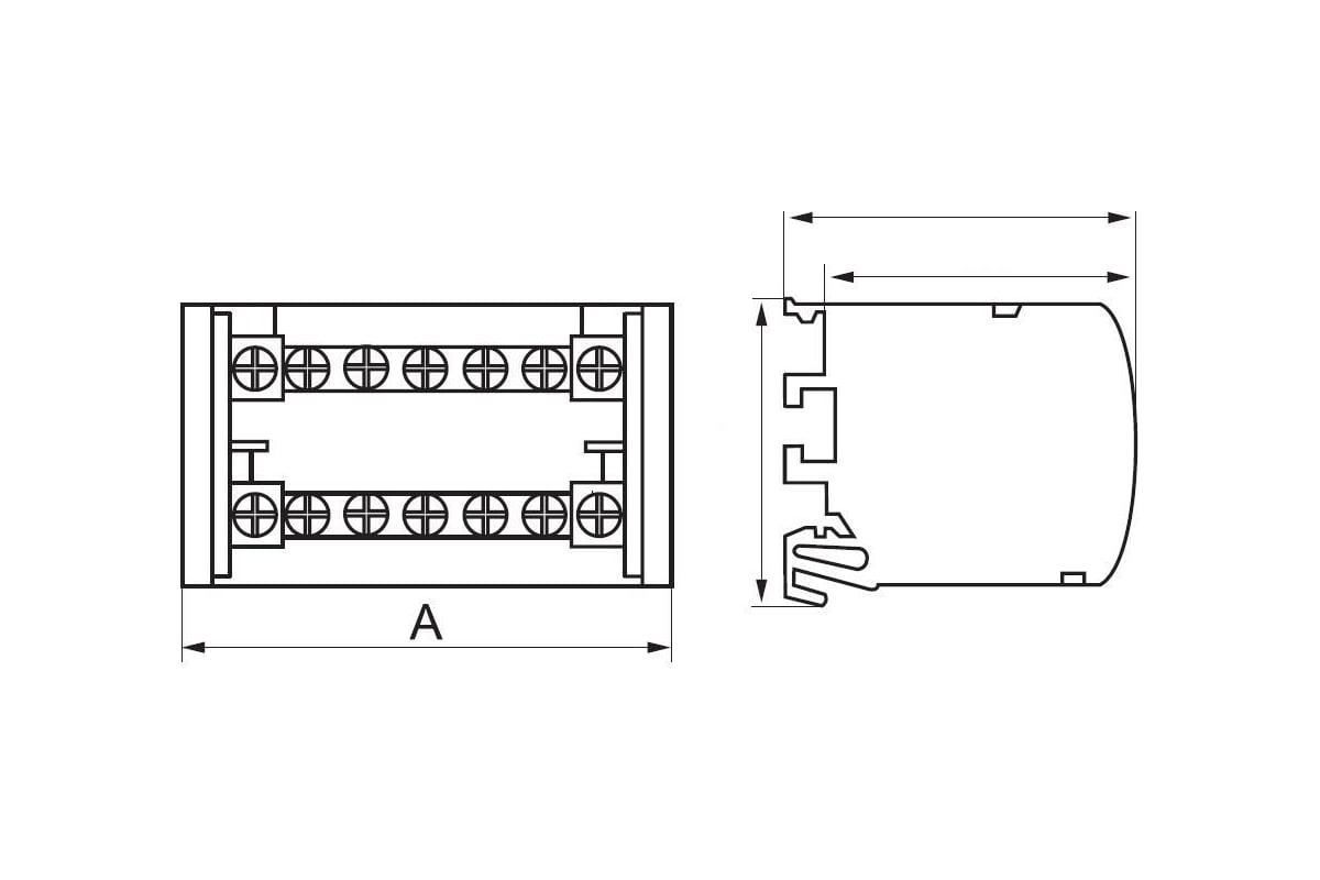 Шины на DIN-рейку в корпусе IEK YND10-2-15-125 (кросс-модуль), 2х15 ...