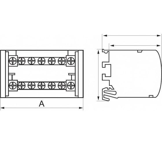 Шины на DIN-рейку в корпусе IEK YND10-2-15-125 (кросс-модуль), 2х15