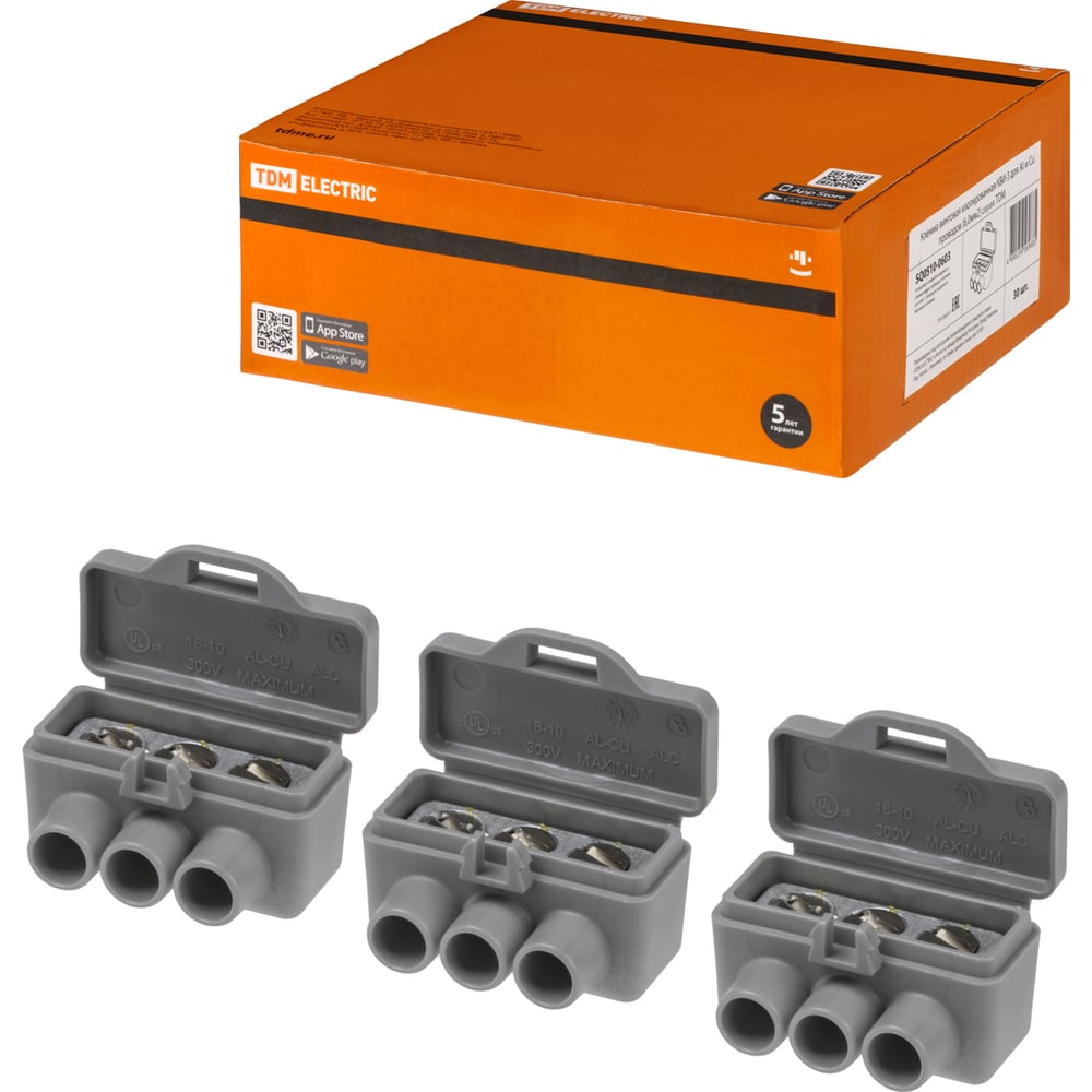 Винтовая изолированная клемма TDM КВИ-3 для Al и Cu проводов 6 кв. мм ...