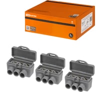 Винтовая изолированная клемма TDM ELECTRIC КВИ-3 для Al и Cu проводов 6 кв. мм, серая SQ0510-0603