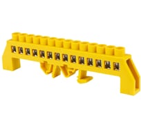 Шина TDM ELECTRIC PE земля, в желтом изоляторе, на DIN-рейку 8x12 мм, 14 групп SQ0801-0218