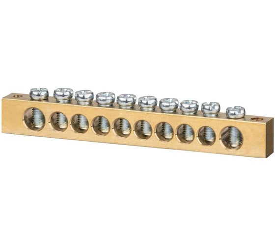 Шина TDM ELECTRIC N нулевая, 8x12 мм, 10/2, 10 групп, крепеж по краям SQ0801-0069