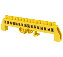 Шина TDM ELECTRIC PE земля, в желтом изоляторе, на DIN-рейку 8x12 мм, 16 групп, в упаковке 10 штук SQ0801-0219