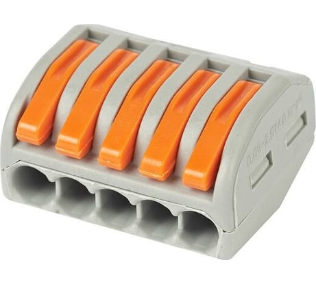 Соединительная 5-проводная клемма HLT СК-415 (0.5-4мм²) с рычагом 081-19-03 4670042790861
