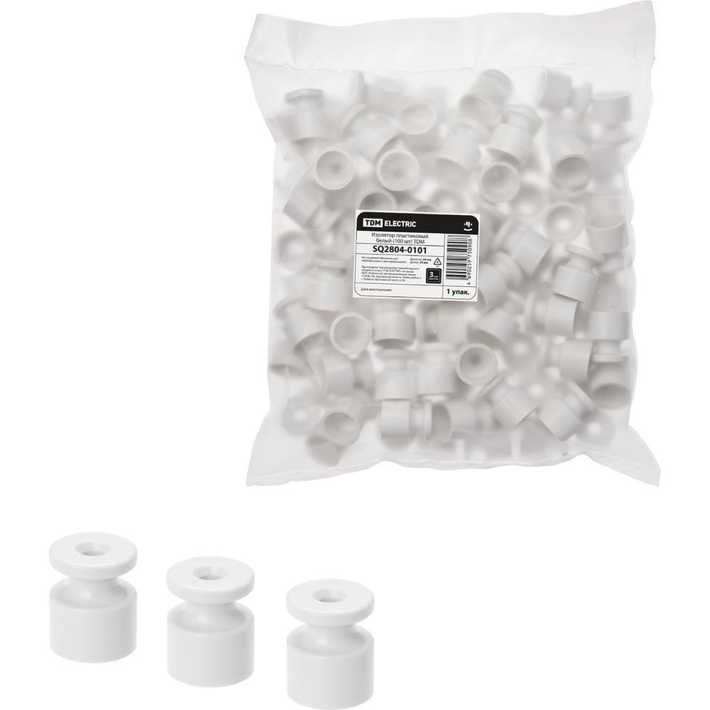Изолятор TDM пластиковый, белый, 100 штук SQ2804-0101 - выгодная цена ...