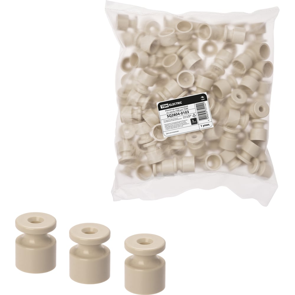 Изолятор TDM пластиковый, слоновая кость, 100 штук SQ2804-0103 ...