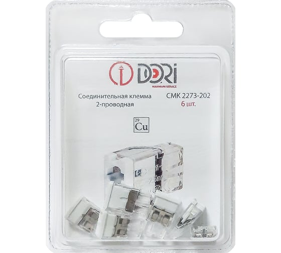 2-проводная соединительная клемма DORI СМК 2273-202 (6 шт.) 46295 1