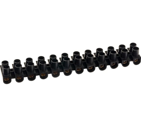 Винтовая клемма duwi ЗВИ-15 полипропилен, 2,5-10мм2, 12пар, 120 С, черный, 26625 9