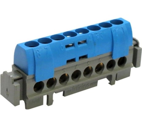 Клеммная колодка Legrand IP 2X - нейтраль - синяя - 8x1,5-16 мм2 - длина 75 мм 004842