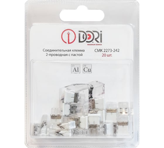 Соединительная 2-проводная клемма DORI CMK 2273-242 с пастой (20 шт.) 47117