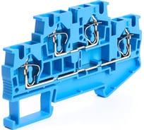 Самозажимной зажим STEKKER 4-проводной проходной 2 уровня ЗНИ - 4.0, JXB ST 4, синий LD555-2-40 39974