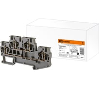 Клеммный безвинтовой двухуровневый зажим TDM ELECTRIC дзкб 4 мм2 40а серый SQ0822-0070