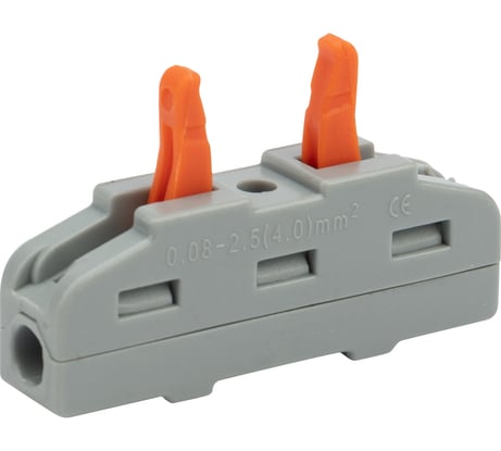 Проходная клемма REXANT СМК 222-421, 1 полюс, 0,08-4 мм2, серая, 5 шт. 07-5240-05