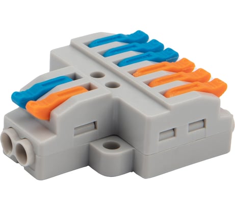 Разветвительная клемма REXANT СМК 2x3 2 полюса с монтажной площадкой 1 ввод 3 вывода 5 шт 07-5234-05