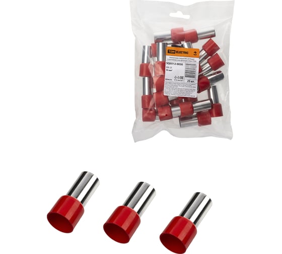 Наконечник-гильза TDM ELECTRIC е95-25 95мм2 с изолированным фланцем (25шт) SQ0512-0030 1