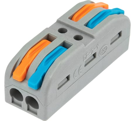 Проходная клемма REXANT СМК 222-422, 2 полюса, 0,08-4 мм2, серая, 5 шт. 07-6263-2-05