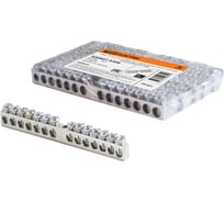 Шина нулевая "N" 6х9мм 14/1 TDM ELECTRIC, 14 групп/крепеж по центру, никелированная SQ0801-0306