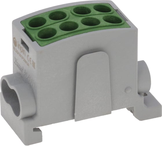 Клемма INPIN 4 подключения 2,5-16мм2 1000V 100А зеленая HL25/161P2WGR 1
