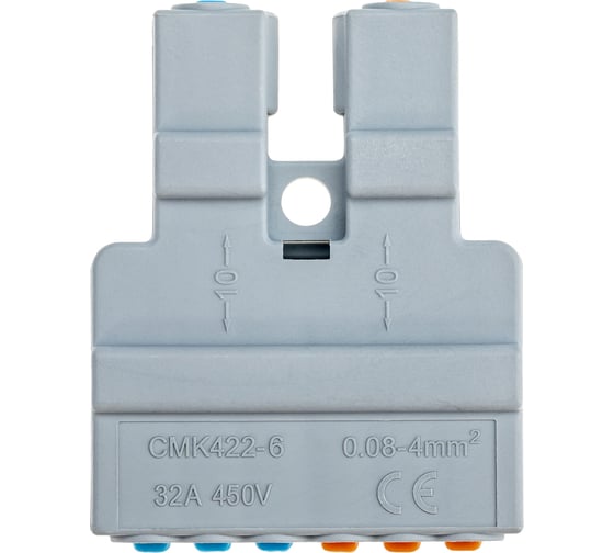Разветвительная рычажковая клемма duwi CMK-526 PRO 2x6 0.08-4мм2 4шт 26661 1