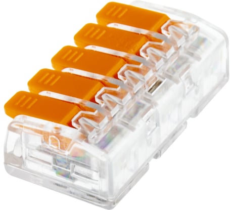 Соединительные монтажные клеммы duwi с рычажком прозрачные СМК 223-415 25мм2 50 шт. 26748 5