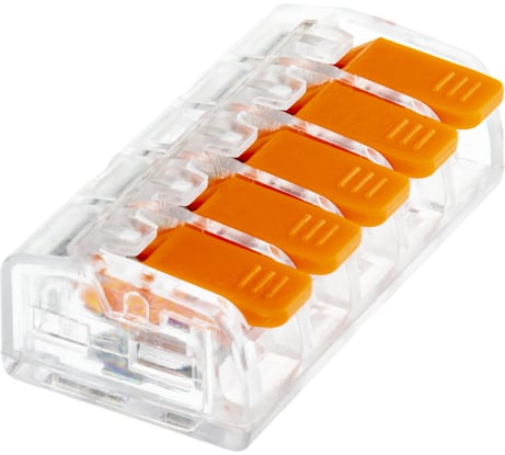 Соединительные монтажные клеммы duwi с рычажком прозрачные СМК 223-415 4мм2 20 шт. 26749 2