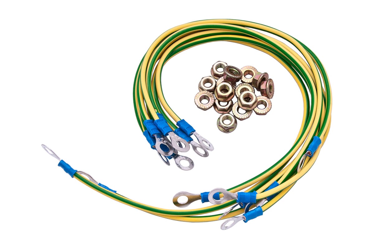  кабелей заземления Cabeus (30см - 6 шт, 40см- 2шт, гайка с .