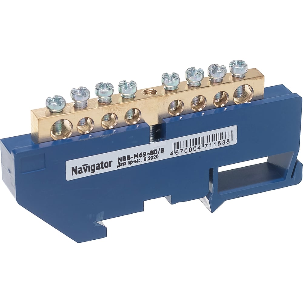 Нулевая шина Navigator на DIN-изоляторе 6х9-8, упаковка 10 штук 71153 ...