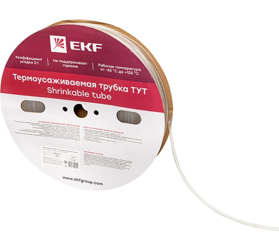 Термоусаживаемая трубка ТУТ 6/3 прозрачная рулон PROxima EKF tut-6-tr