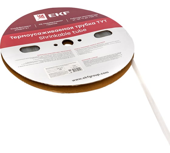 Термоусаживаемая трубка EKF ТУТ 8/4 прозрачная рулон PROxima tut-8-tr