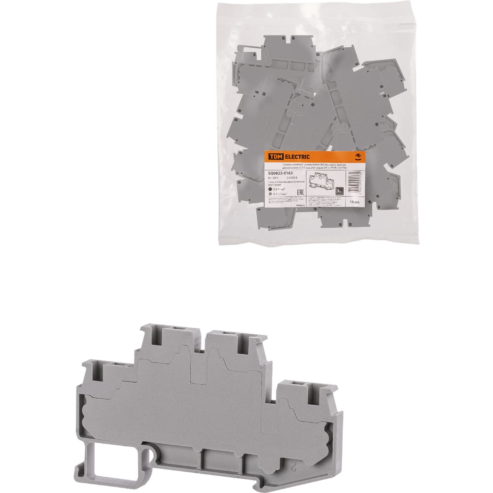 Клеммный безвинтовой зажим TDM ЗКБ быстрого зажима двухуровневый 2,5 ...