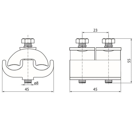 Плашечный зажим TDM ELECTRIC ЗП 16-120/16-120 (AL-16-120-2, CD 150) SQ0412-0121