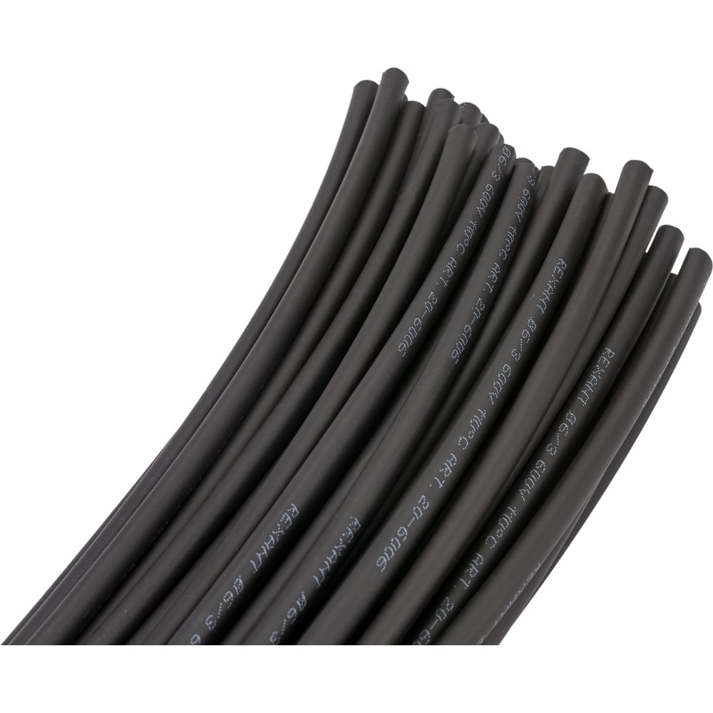 Термоусадка 6.0 / 3.0 мм 1м черная REXANT 20-6006 - выгодная цена ...