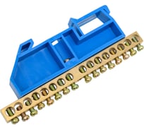 Нулевая шина ПЕРЕДОВИК N 63.20 изолятор на DIN-рейку латунь 35014