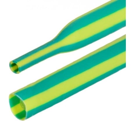 Термоусадочная трубка ПЕРЕДОВИК нг 30/15 желто-зеленая, 25м упак 36141