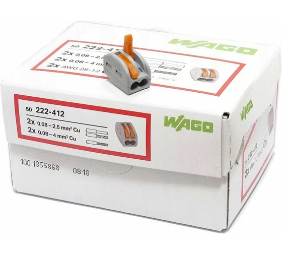 Клемма WAGO 222-412 50 шт. 2650 ЦБ-00015779