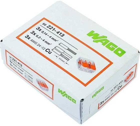 Клемма WAGO 50 шт. ЦБ-00015765 221-413 2661 102661