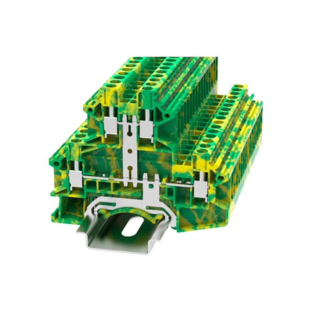 Клемма на дин-рейку DEGSON 4 кв.мм, винтовая, земля, 50 штук DCKKB4-PE ...